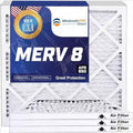 16x19x1 Air Filter (MERV 8) (4-Pack) King Dust & Allergy Control AC Furnace Filters, MADE IN USA, HVAC, Pleated, Electrostatic (Actual Size: 15.5 x 18.5 x .75)