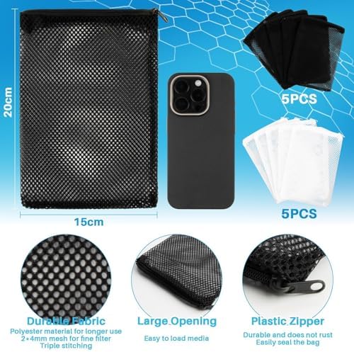 MAQIHAN 10 Pack Aquarium Filter Media Bags - Reusable Mesh Bags with Zipper - Field & Pure