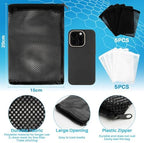 MAQIHAN 10 Pack Aquarium Filter Media Bags - Reusable Mesh Bags with Zipper - Field & Pure