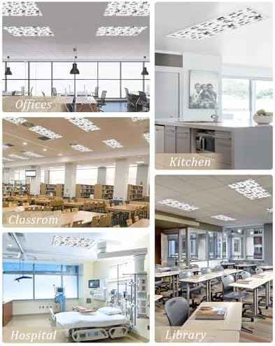 Black Western Cowboy Fluorescent Light Covers for Ceiling Lights 4x2 feet,4 Pack Magnetic Light Filters for Classroom,Vintage Horse Cactus Ethnic Art Fluorescent Lights Shade Panel for Office School