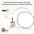Ender 3 M3 Thermistor 300°C 1m/39.4Inch, 3D Printer M3 Stud Thermistor - Image 4