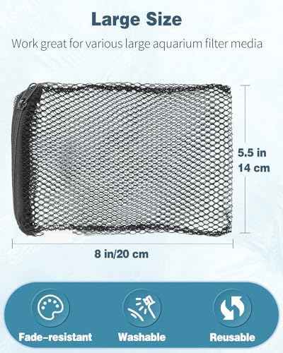 Pawfly 8 Pcs Aquarium Filter Media Bags, Fish Tank Coarse Mesh Bag with Plastic Zipper Soft Aquarium Mesh Bag for Activated Carbon, Bio Filter Balls, Filter Stones, Ceramic Rings(8" x 5.5")