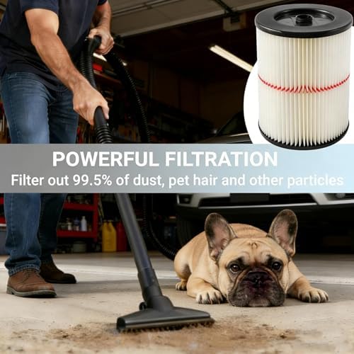 17816 Filter for Craftsman Shop Vac Filters 5/6/8/12/16 Gallon Wet/Dry Vac - Field & Pure
