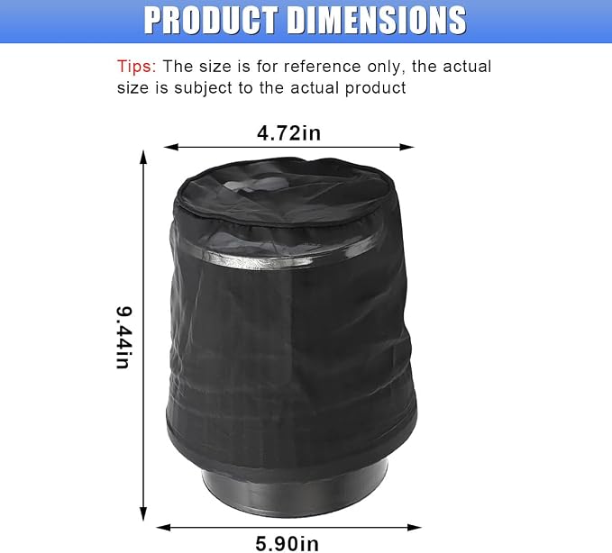 Air Intake Filter Sock Cover, Waterproof Dustproof Air Cleaner Protective Cover - Image 2