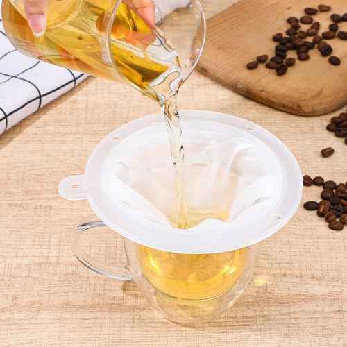 4 Pieces 200 Mesh Strainer, Nylon Funnel Filter for Cooking Oil, Milk, Juice, Wine, Cheese & Coffee, 5 Inch Funnel with Fine Mesh Strainer for Grease And Reuse Oil, Durable Nylon