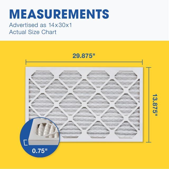 Aerostar 14x30x1 MERV 11 Pleated Air Filter, AC Furnace Air Filter, 4 Pack - Image 2