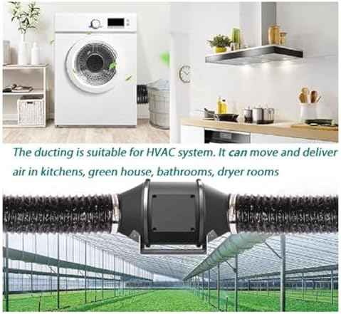 7" Dryer Vent Exhaust Hose, 6.56ft Flexible Insulated Air Ducting, PVC Aluminum Foil Ventilation Duct, for Kitchen Greenhouse