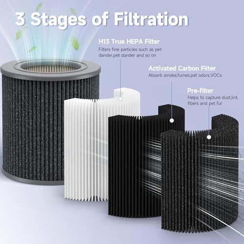 2 Pack Air Mini PECO-HEPA Replacement Filter Compatible with Molekule Air Mini & Air Mini+ Tri-Power Air Cleaner Purifier - Field & Pure