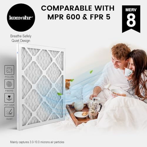 14x18x1 Air Filter MERV 8 (2-Pack), HVAC/Furnace AC Filter Replacement, Dust Defense–Comparable with MPR 600 & FPR 5 (Actual 13.75x17.75x0.75) - Field & Pure