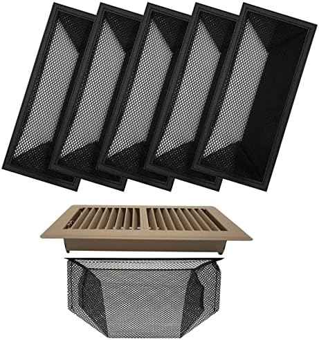MODERN WAVE - Floor Air Vent Cover Screen - Floor Register Trap Mesh Filter Net (5-Pack, 4"x12")