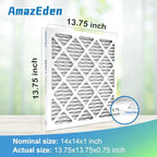 14x14x1 AC Air Filter 2 Pack MERV 8 Dust Defense Pleated Filters - Field & Pure