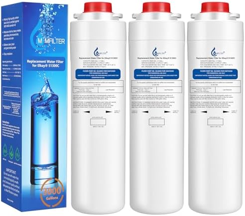 51300C Replacement for Elkay 51300C, Replacement 55898C Filters, Replacement Bottle Stations Compatible with Ezh2o Filter ERF750, 55898C, EWF3000 (No Chip 3-Pack) - Field & Pure