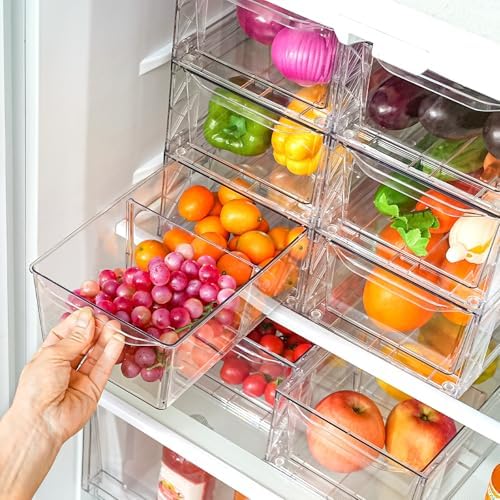 Clemate 8Pack Stackable Kitchen Storage Organizer,Pantry Organizers