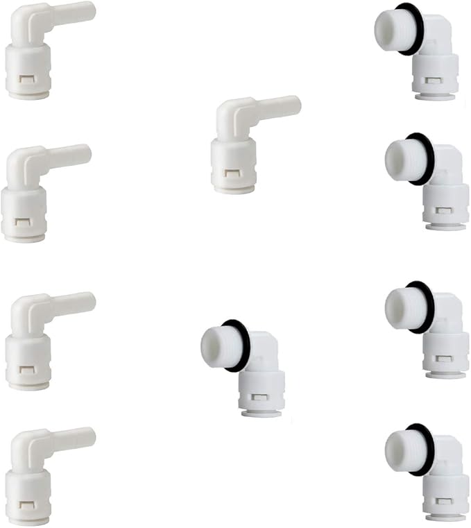 1/4" Inch Male Thread to Tube connector & 1/4" Stem elbow, NSF Certified by ESHIONG