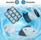 Replacement for Shark IP3251, IP3251C, IP3253, 2 PACK Auto-empty Dock Hepa Filter + 4 PACK Pre-motor Filter Assembly & 2 PACK Handheld Vacuum Post-motor Filter+ 4 PACK Pre-moter Filters