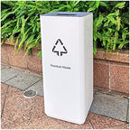 Outdoor Trash Cans White Combined Trash Can Large-Capacity Square Sorting Trash Can Outdoor Direct Throw Trash Can Without Cover, Anti-Fingerprint Technology 48 - Field & Pure