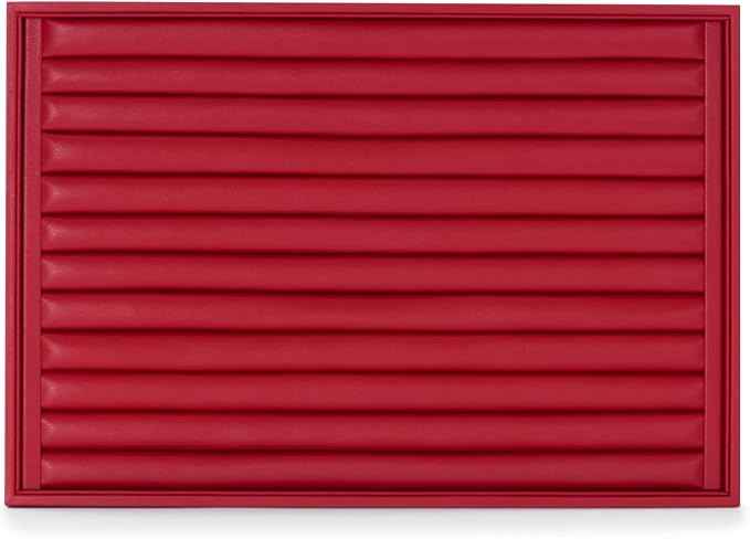 Oirlv Gorgeous Red Leather Ring Organizer Tray Jewelry Display Tray Stackable