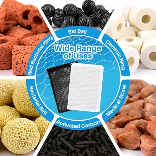 MAQIHAN 10 Pack Aquarium Filter Media Bags - Reusable Mesh Bags with Zipper - Field & Pure