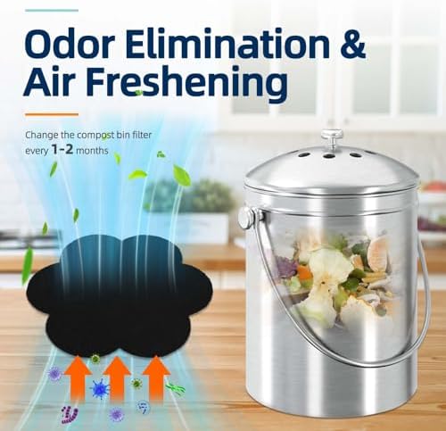 12pcs Trash Can Odor Absorbing Filters: Activated Charcoal Deodorizer