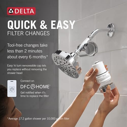 Delta Clarifi Standard Shower Filter Attachment Chrome with Additional Filter Cartridge, Chrome