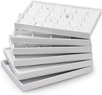 Oirlv Premium White Leather Stackable Jewelry Tray 24 Grid Jewelry Drawer - Image 7