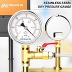 MEANLIN MEASURE -30inHG~0Psi Vacuum Gauge Stainless Steel 1/8" NPT 2"