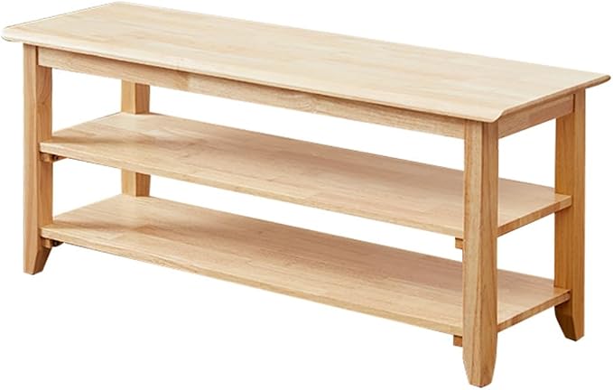 XKZG Storage Bench Wooden Shoe Rack Bench Simple Style Wood Entryway Bench - Image 8