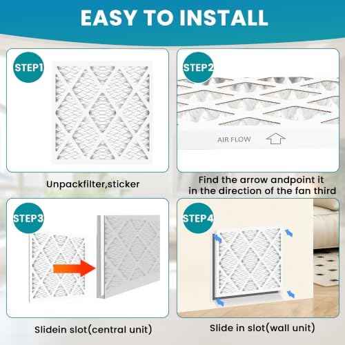 (6 Pack) 14x30x1 Furnace Air Filters, MPR 1900 & FPR 10, MERV 13 Pleated Air Filter (Actual Size: 13.75" x 29.75" x 0.75")