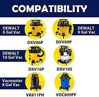 Pack 10 Vacuum Bags For DEWALT 6 to 10 Gallon Shop Vac DXVA19-4101, Dust Collection Bag with Filter For Vacmaster VHBM, Replacement Parts BM08 Accessories Kit - Field & Pure