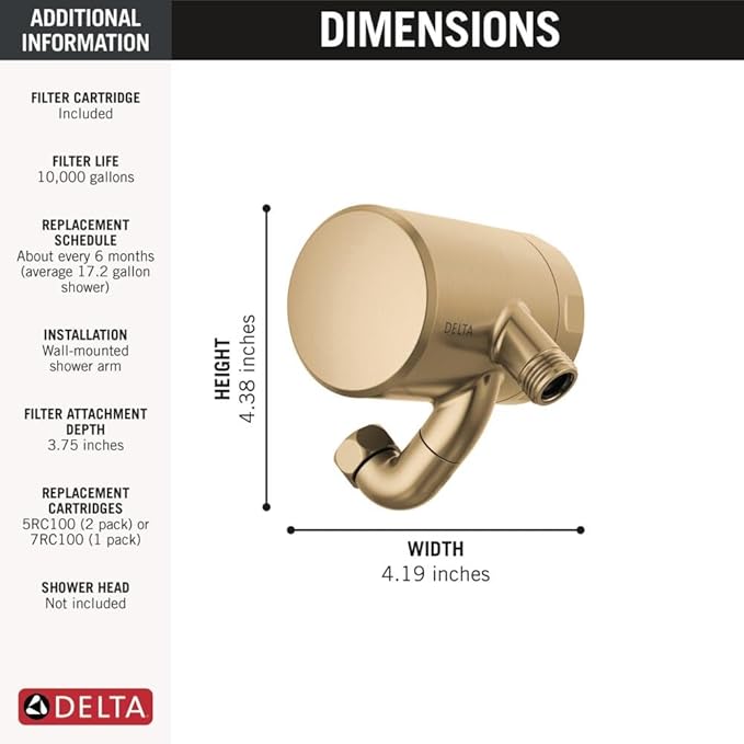 Delta Faucet Clarifi Premium Shower Filter Attachment - Image 7