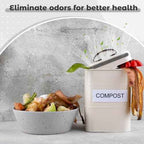8 Pack Charcoal Filters for Compost Bucket 7.25 Inch, Activated Carbon Replacement Filter Round Compost Bin Filter for Countertop Bin, Odor Control Activated Charcoal Filters
