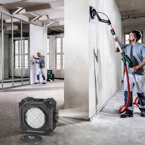 Air Scrubber with 3 Stage Filtration, Stackable Negative Air Machine Cleaner 550 CFM for Industrial and Commercial Water Damage Restoration Air Scrubber with MERV-10, HEPA, Activated Carbon Filter