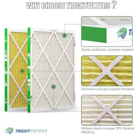 TRIGHTFILTERS 20x20x1 Air Filter 4 Pack, MERV 11 Dust & Pet Dander Defense
