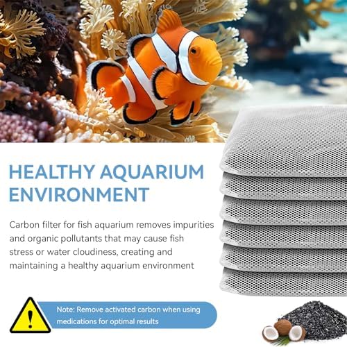 6 Pack Aquarium Activated Carbon Bags, Chemical Aquarium Filter Media, Activated Charcoal Fit for Marineland All C-Series and Magniflow Canister Filters, Rite-Size S, T and X, Fish Tank Carbon Filte - Field & Pure