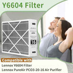 2 Pack Y6604 20x26x5 Air Filter MERV 16, Compatible with Lennox PureAir PCO3-20-16 Air Purifier and Replacement for Lennox Y6604 Filter