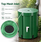 Collapsible Rain Barrel 53 Gallon, PVC Rainwater Collection Barrel with Spigot, Overflow & Mesh Screen — Portable, Foldable Water Storage Tank for Garden, Lawn & Outdoor Watering - Field & Pure