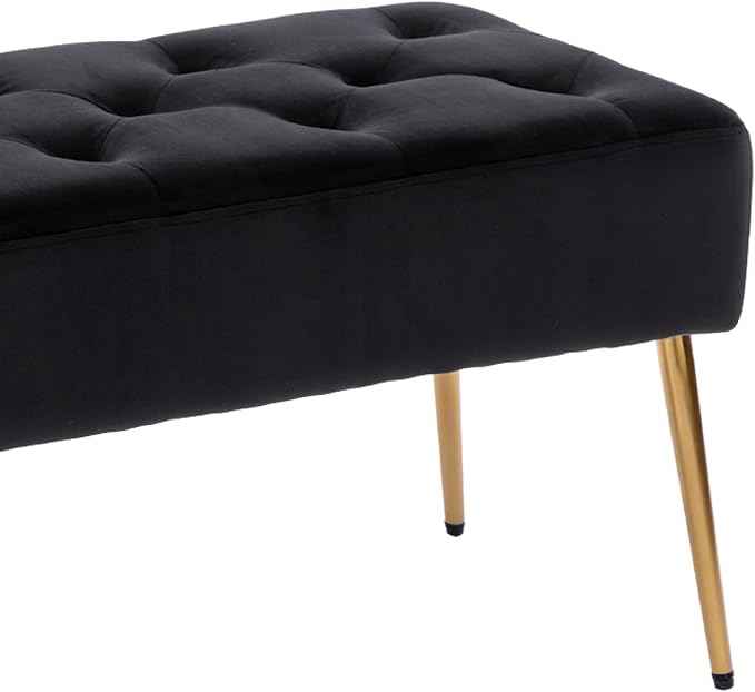 DUHOME Button-Tufted Ottoman Bench, Upholstered Bedroom Benches Velvet Footrest