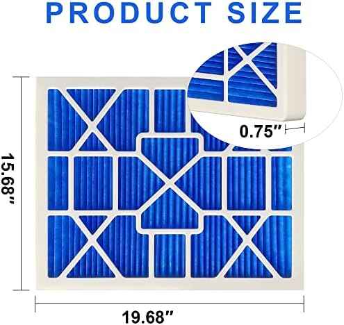 LEKEN 16x20x1 AC Furnace HVAC Filter Reusable Electrostatic Filters MERV 13 For Households With Pets, Contain 1 reusable ABS frame+12 filter Medias, (Precise Size 15.68" x 19.68" x 0.75")