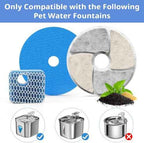 Cat Pet Water Fountain Filters, 5 Pack Replacement Filters Fit for Square 2.2L/73oz Automatic Pet Fountain, Diameter 4.1 Inch Filter with Triple Filtration System (5+5+5)