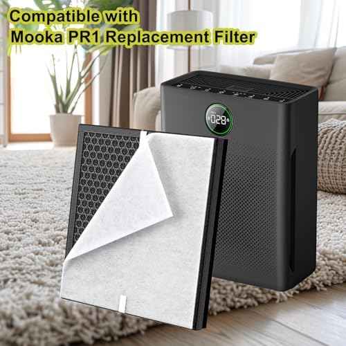 PR1 Replacement Filter Compatible with Mooka PR1 Air Purifier,2 Pack H13 filter Activated Carbon