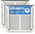 2 Pack 413 Replacement Filter Compatible with AprilAire Whole House Air Purifiers Model 1410, 1610, 2410, 2416, 3410, 4400, Size:16x25x4(15.5" x 27.36" x 3.77") MERV 13 Pleated HVAC AC Furnace Filter
