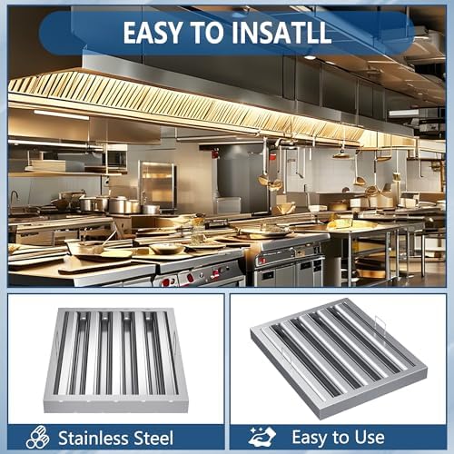 Stainless Steel Commercial Kitchen Hood Filter, 15.5W x 19.5H Inch