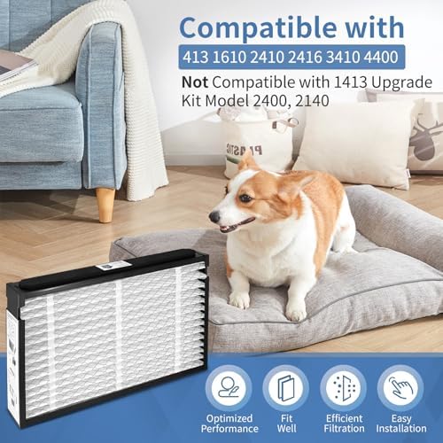 413 Filter Compatible with Aprilaire Whole House Air Purifier 1410 - Field & Pure