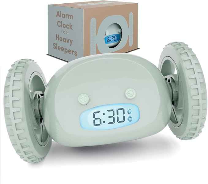 CLOCKY Extra Loud Alarm Clock for Heavy Sleepers on Wheels Rolls Runs Away