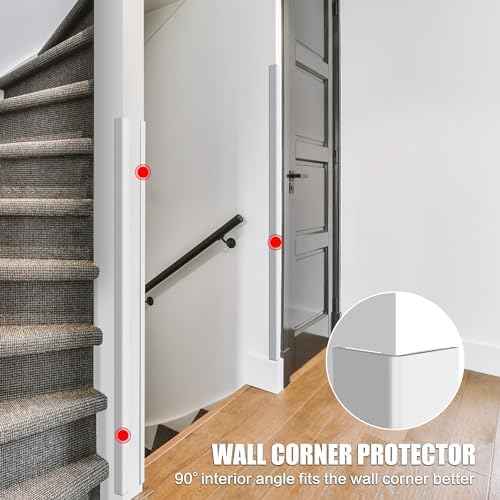 ‎Frychee Wall Corner Protector, Walls Edge Protector，Self-Adhesive Wall Corner Guards,PVC Double Side Edge Protector， Furniture Stairs Guard (2, 2.5x90cm/0.98x35.4in)