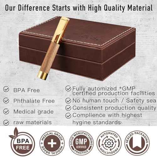 Reusable Washable Cigarette Filter Tips Mouthpiece Handcrafted Solid Wood Metal Smoking Cigarette Filter Never Fade Suitable for Coarse Fine Medium Birthdays Christmas Father Day Gift (Rosewood)