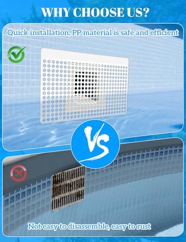 Pool Skimmer Guard Kit – Leaf Skimmer Catcher Shield with Elastic Rope & Telescopic Rod – Fits All Inground & Above Ground Pools – Rust-Proof Net Cover to Prevent Debris & Blockage – Easy Assembly - Field & Pure