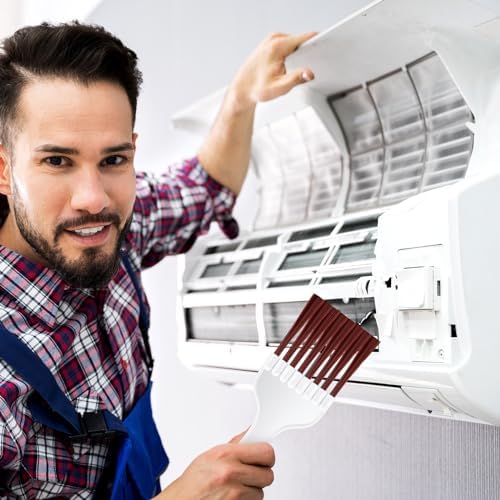 Boao 3 Pcs Ac Coil Cleaner Brush Fin Comb Double Sided Refrigerator Air Conditioner Evaporator Condenser Coil Stainless Steel Mini Split Brush Cleaning Kit HVAC Straightener for Ac Unit - Field & Pure