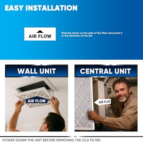 10X10x1 MERV 13 Air Filters, 6-Pack, Actual Size: 9.70" x 9.70" x