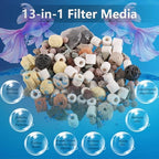 20 PCS Aquarium Media Replacement Kit for Fluval FX4/FX5/FX6 Canister Filters, Including Carbon Foam, Bio-Foam, Filter Foam Block, Ceramic Ring - Field & Pure